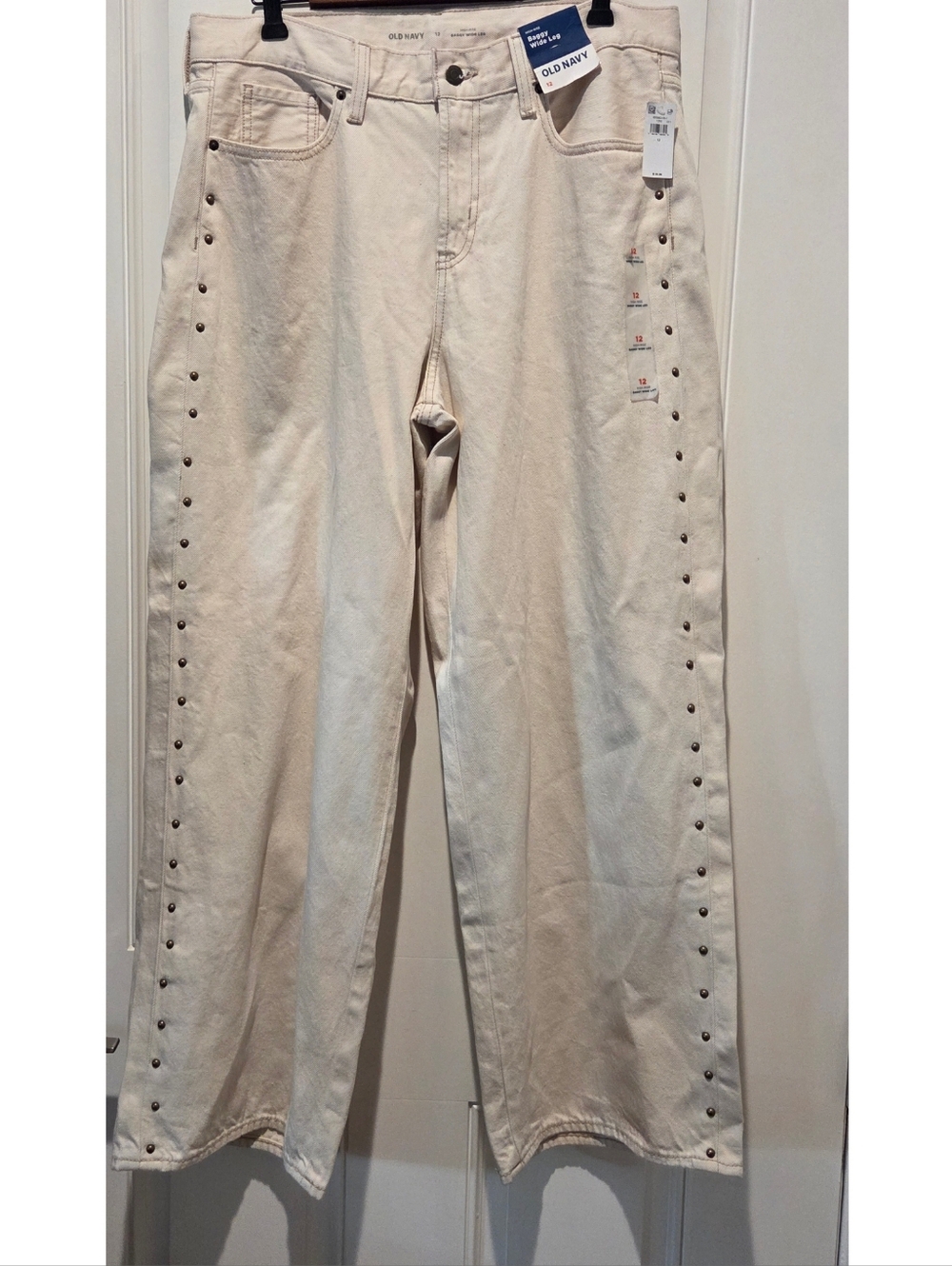 Old Navy High Rise Baggy Wide Leg Side Studded Jean Women's 12